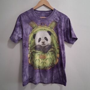 The Mountain Vintage Purple Panda Bear Backpack Tee T-shirt Size Medium